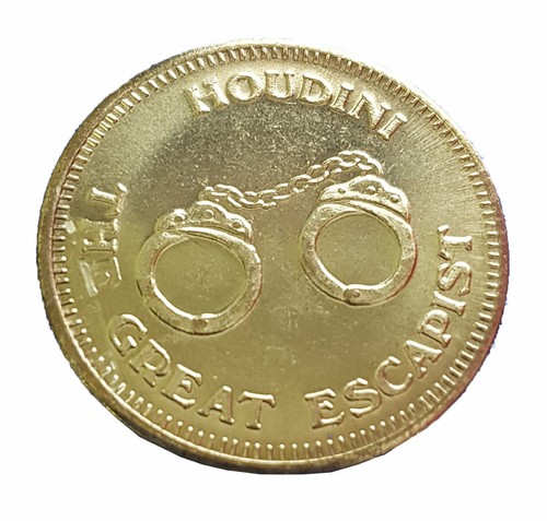 Houdini Coin - Ein Zaubertrick mit Geschichte - Münze und goldene Handschellen - Picture 2 of 3