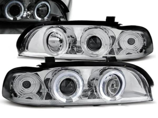 Scheinwerfer Paar Bmw 5Er E39 95-03 Angel Eyes Chrom-image