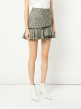 Veronica Beard Madra Tweed Skirt NWT 395 Frayed Hem Metallic Sz 12