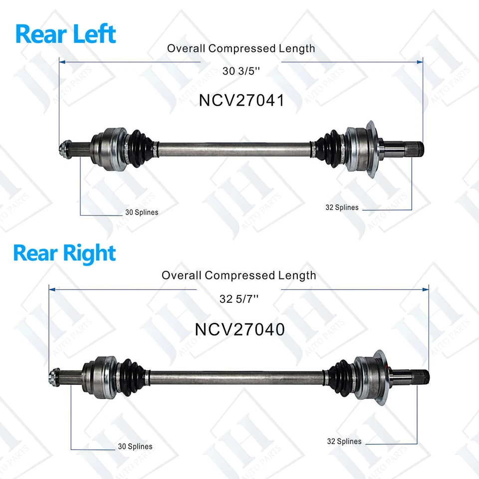 OE Rear Pair CV Axle Shaft Set For 2010-19 BMW 650i xDrive Gran Coupe 550i GT - Image 2 of 4