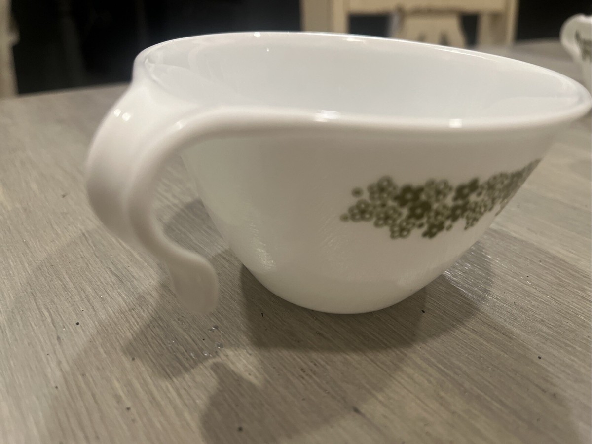 Pyrex Corelle Coffee Tea Cups CRAZY DAISY Blossom Hook Handle