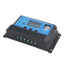 SODIAL 30A 12V 24V Controlador de Carga Bateria Solar PWM Regular Auto LCD - Negro y Azul | online en eBay