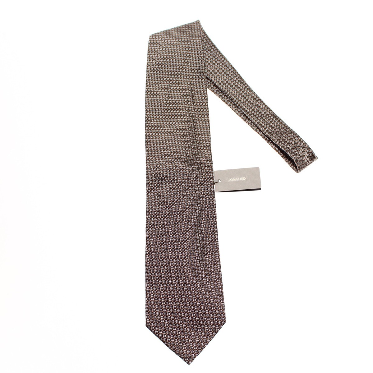 【関税&送料込み】Tom Ford Black Tie With Rear Tie Closure Tom Ford NWT Neck Tie in Brown with Black and White 100