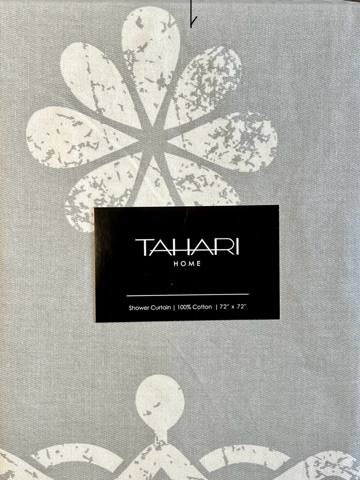 Занавеска для душа из ткани пейсли Tahari Home Grey Medallion - Изображение 2 из 2