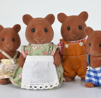 Sylvanian Oakwood Eichhörnchen Figuren. Mutter Vater Schwester Bruder Calico Viecher