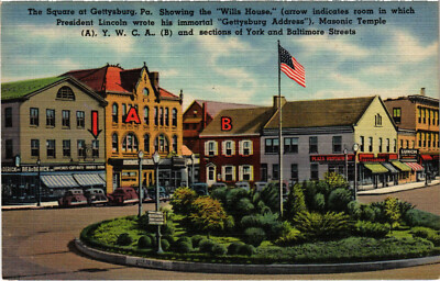 PC FREEMASONRY, MASONIC TEMPLE, GETTYSBURG, PA, Vintage Postcard (b56827)