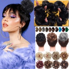 Curly Messy Bun Hair Piece Scrunchie Updo Thick Hair Extensions Real As Human US