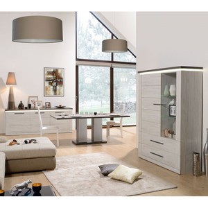 Salle A Manger Complete Chene Gris Ardoise Himeji L 180 X L 90