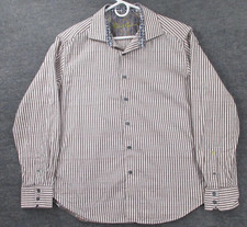 Robert Graham Shirt Men's XL Flip Cuff Multicolor Striped Button Up Classic Fit