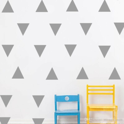 x34 PREMIUM MATT SILBER Vinyl Wandbilder Aufkleber Dreieck Wohndeko Kinder 006