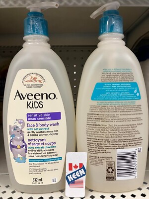 Aveeno Kids Face Body Wash, 532 mL