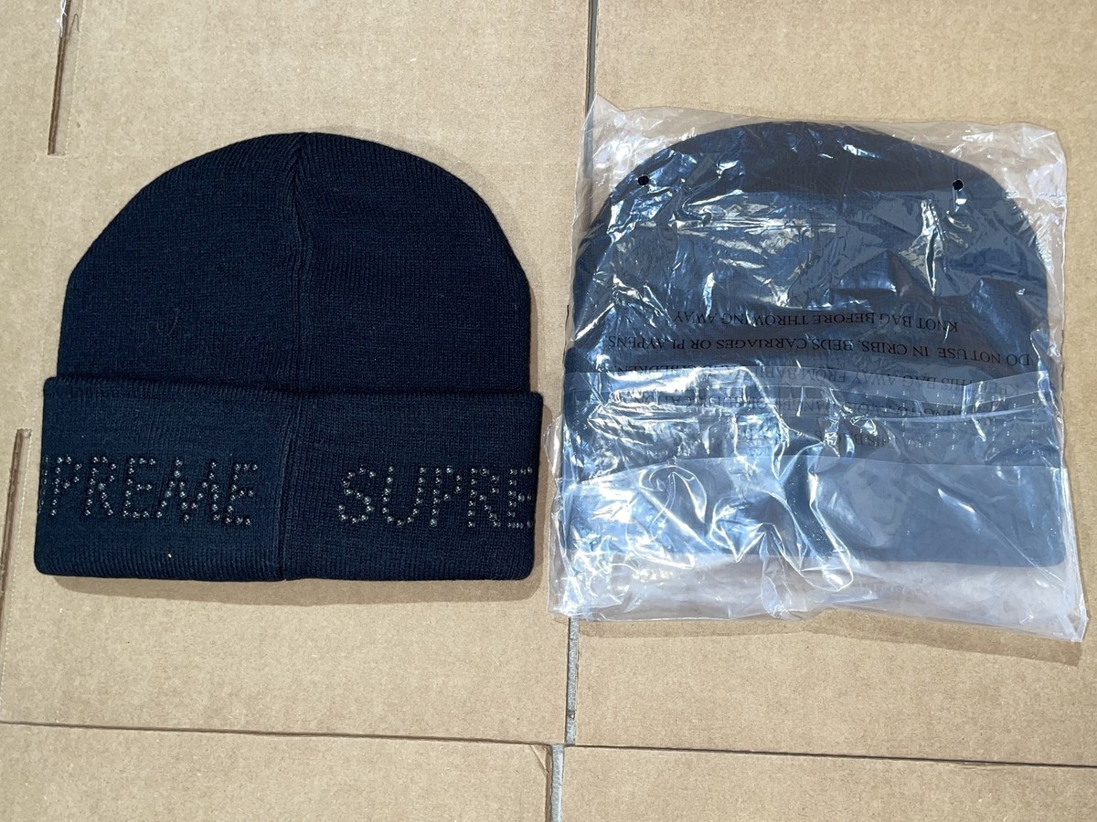 supreme studded beanie black