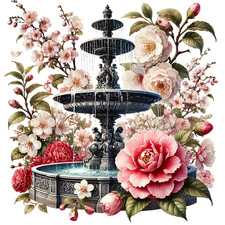 Adesivo murale adesivo | Fontana di Parigi | adesivo murale grande 18x18 cm 