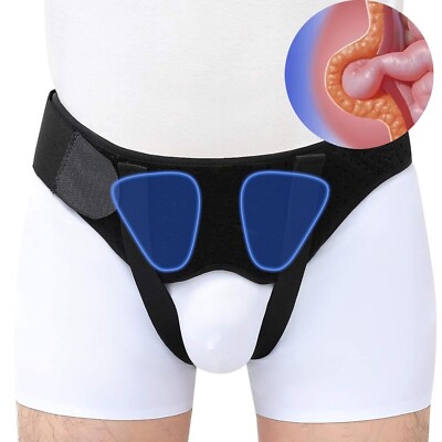 Herren Hernia Support Gürtel Truss Inguinal mit 2 abnehmbaren Kompressionspads