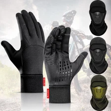 Balaclava Full Face Mask & Winter Windproof Warm Riding Ski Sports Gloves Unisex