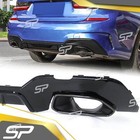 340 Look Heckdiffusor Auspuff Schwarz für BMW 3er G20 G21 320 330 M Sport 19-22