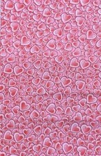 3 Yards - Pink Hearts - Poly/Cotton Broadcloth Fabric