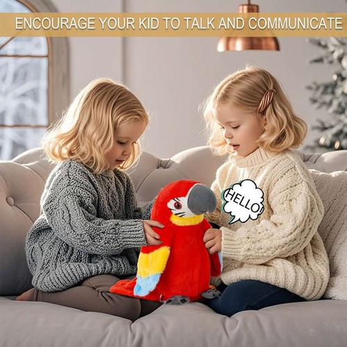 Talking Macaw Parrot Repeat What You Say Stuffed Animal Plush Toy Electronic Rec - Picture 5 of 17