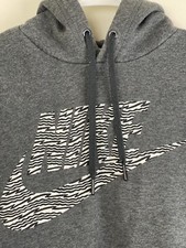 Vintage Nike Center Swoosh Hoodie Mens Small Gray Spell Out Swoosh Sweater Y2K