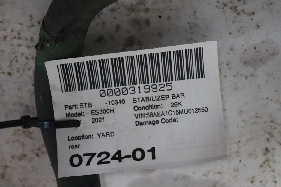 2019-2023 LEXUS ES300H REAR STABILIZER ANTI ROLL SWAY BAR W/ LINKS OEM - Image 4 of 4