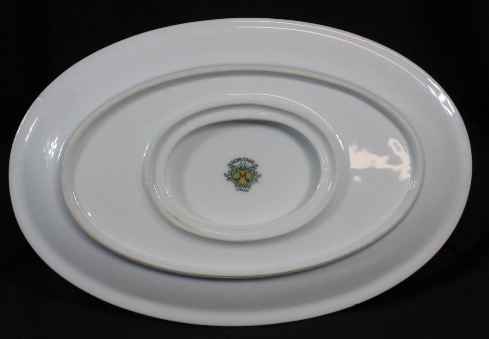 Vtg Noritake Gravy Boat Bowl Attached to Plate Floral M Japan Serving