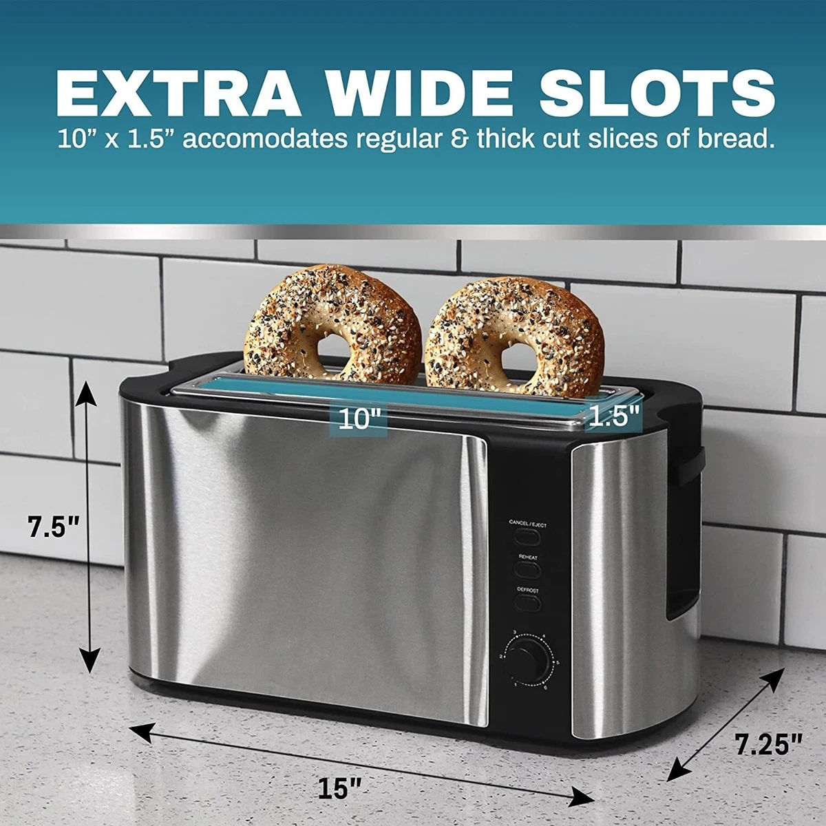 Extra-Wide Slot 4-Slice Toaster