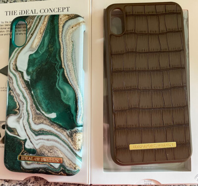 Iphone XS Max Hülle IDeal of Schweden 2 Stück  Golden Jarde Marble  und  Croco 