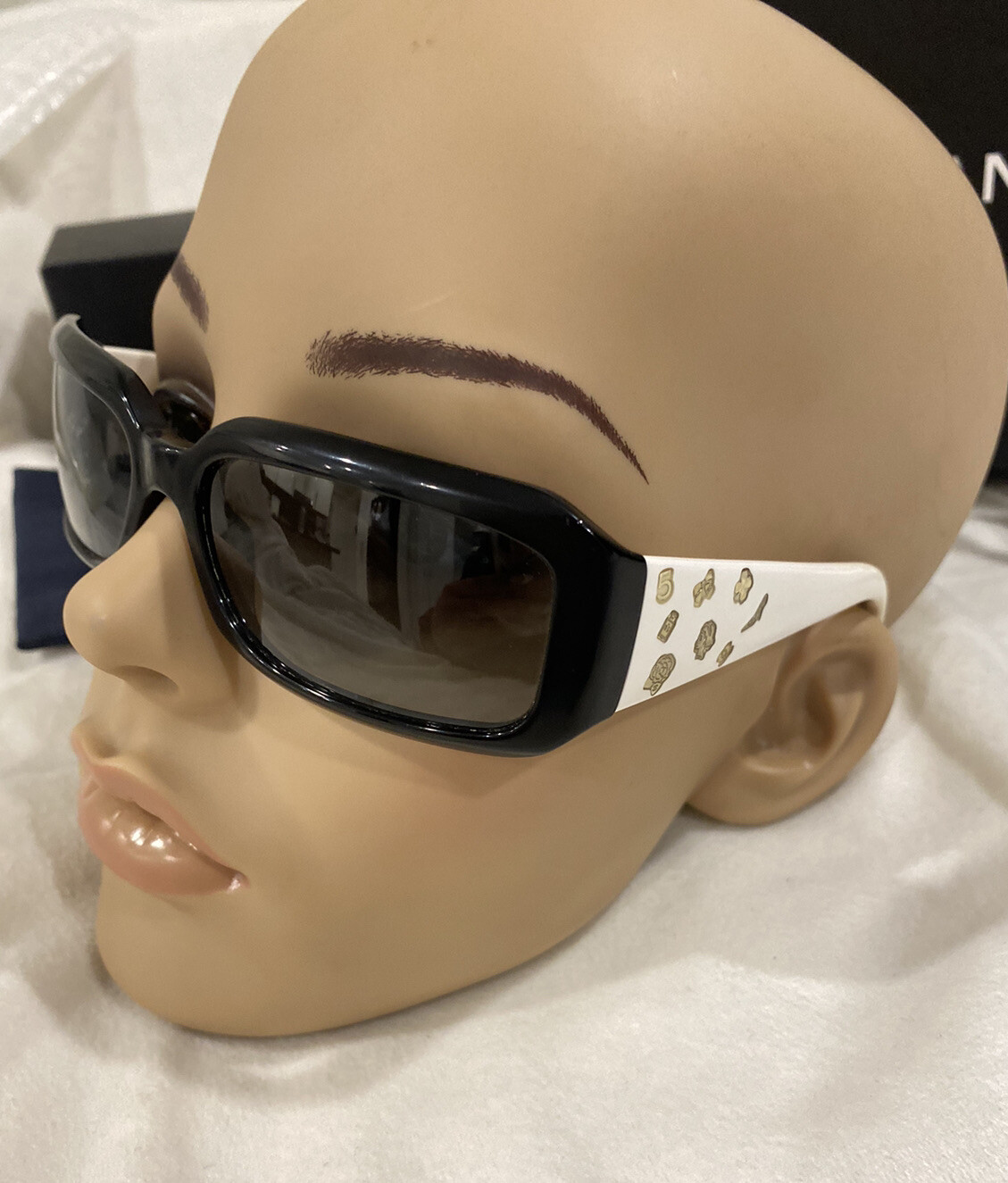 CHANEL Sunglasses AUTHENTIC Square Rectangle Blac… - image 12