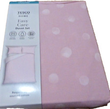 POLKA DOT PINK & WHITE REVERSIBLE SIZE DOUBLE DUVET COVER SET & STORAGE BAG NEW