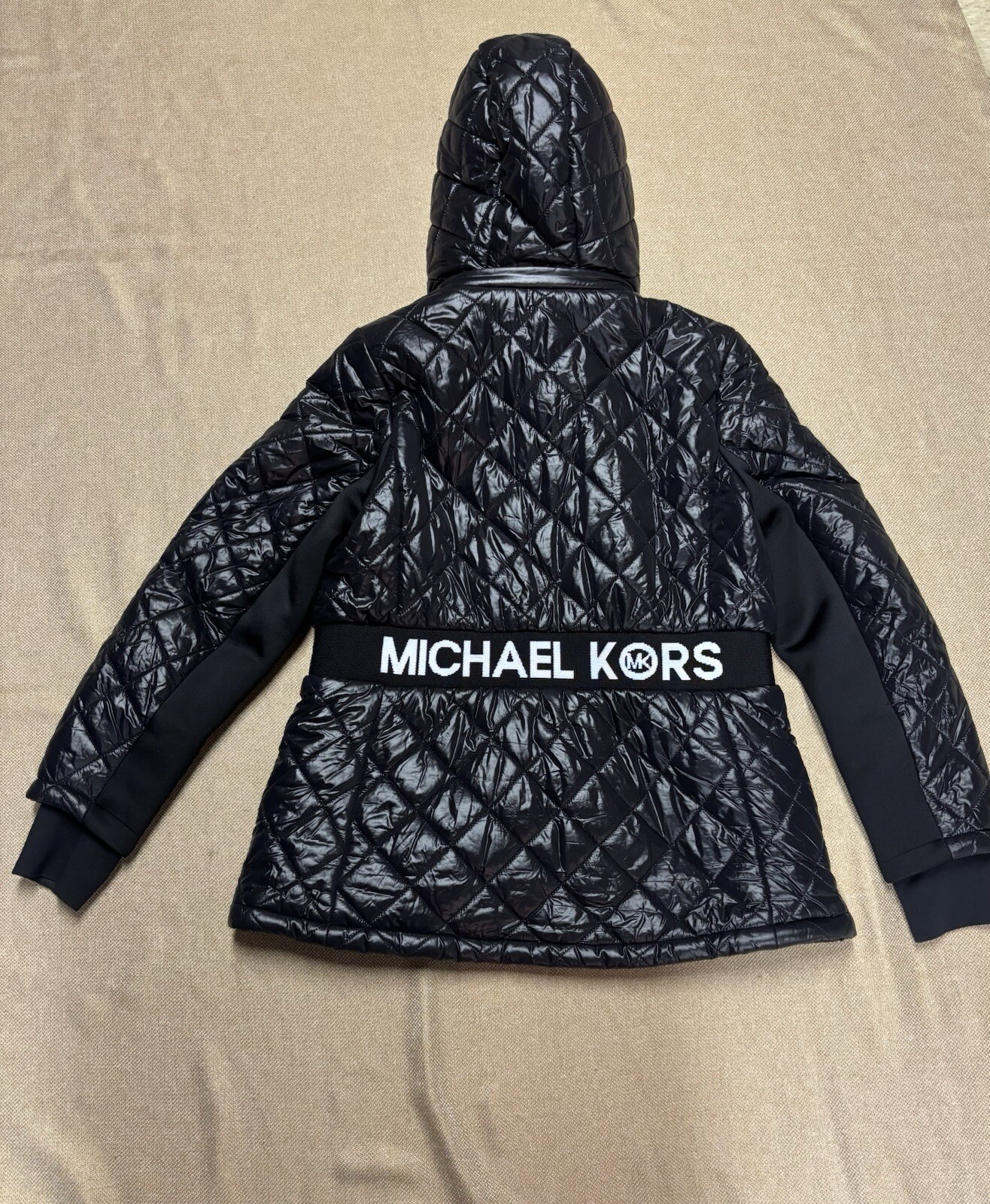 RARE Find Michael Kors L Black on Black Sliming Effect Puffer Jacket With Hoodie image 7