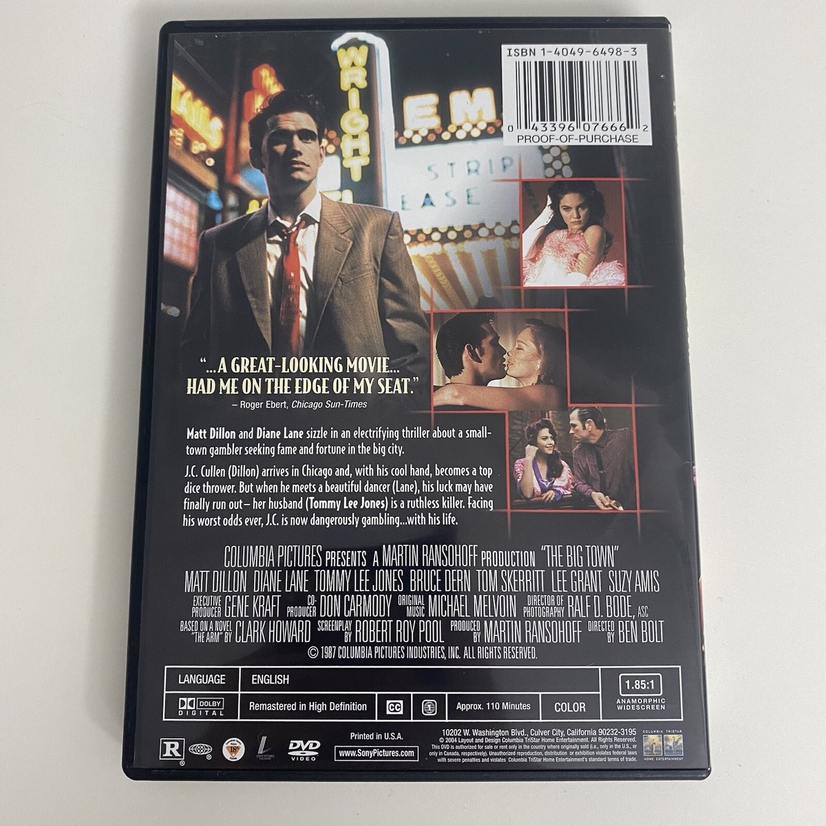 The Big Town (DVD, 2004) Matt Dillon Diane Lane Tommy Lee