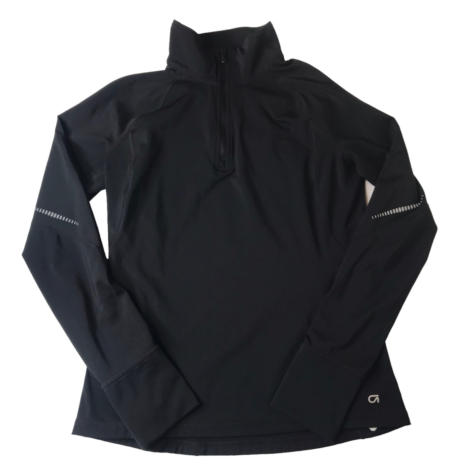 GAP Body Athletic Pullover Half Zip Solid Black S… - image 3