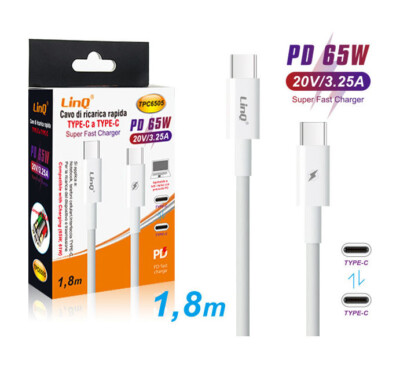 Cavo Toocki da USB Type-C a USB-C, 60W, per ricarica rapida USB-C PD