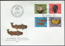 Switzerland B414-B417, FDC. Michel 996-999. Archaeological treasures, 1973.