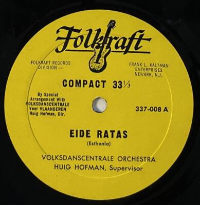 Volksdanscentrale Orch Estonia / German / Belgian Folk 7'' EP 33 rpm EX Folkraft