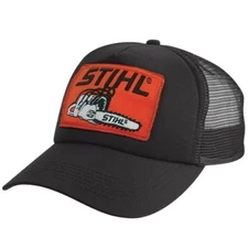 STIHL Chainsaws *BLACK "PATCH" TRUCKER MESH* HAT CAP *BRAND NEW!* ST01