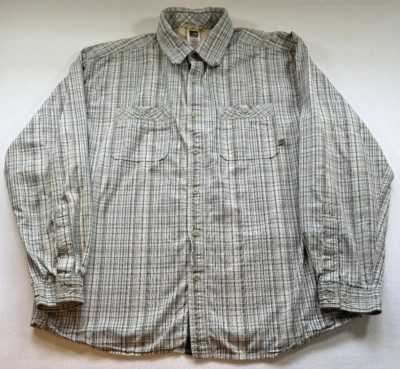 The North Face Long Sleeve Button Up Mens Large Striped 100% Cotton Shirt 2002