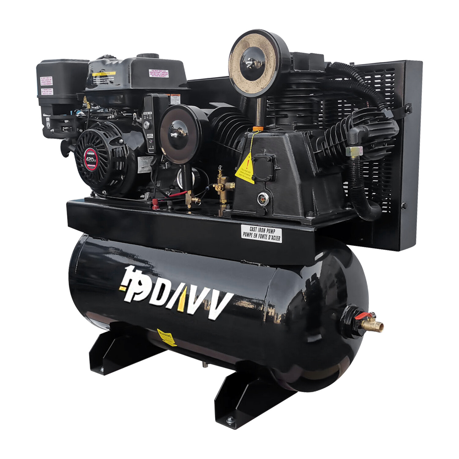 13HP Horizontal Gas-Powered Air Compressor 420CC Engine 30Gal Tank 180Psi 24Cfm