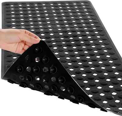 Original Bath Tub Shower Mat Extra Long 16 x 40 Inches, Non-Slip with Dr