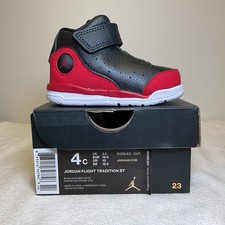 TD Nike Jordan Flight Tradition 819540-001 Black Gym Red NEW Toddler Size 4c