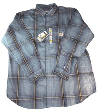 Carhartt FR Force Button Down Shirt Plaid Mens 2XL Tall Flame Resistant CAT 2