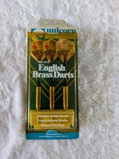Vintage UNICORN English Brass Darts England Set 3 "Three Queen Hearts" VHTF NOS