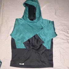 Russell Dri-Power 360 Boys Colorblock Pullover Hoodie Pockets Green/Gray 10-12
