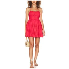 Show Me Your Mumu Eyelet Red Out Of Town Mini Dress Size S