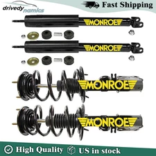 2 Front Complete Struts Coils & 2 Rear Shocks Set MONROE For 2013-2019 Ford Flex