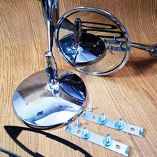 FOR Datsun 200C 220C 240C 260C 280C 2000 CHROME ROUND MIRROR ALLOY PAIR CUSTOM