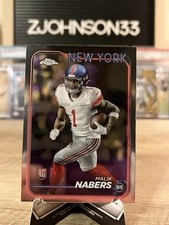 2024 Topps Chrome | Rookie Malik Nabers #205 (RC) | Base | NM | Giants NFL WR