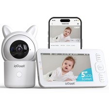 ieGeek Baby Monitor with Camera and Audio, 5" Large HD Display No WiFi  108...