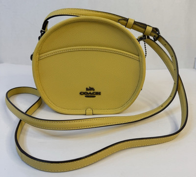 Coach Leather Yellow Round Canteen Crossbody Bag