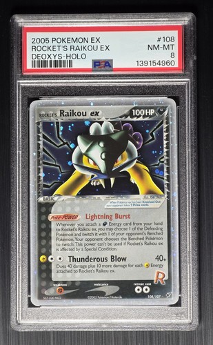 Rocket's Raikou ex graded PSA 8 for sale on eBay